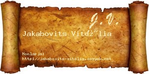 Jakabovits Vitália névjegykártya